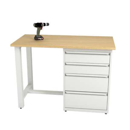 Banc de lucru 1200 mm cu dulap 4 sertare WorkB 1200-4D.max