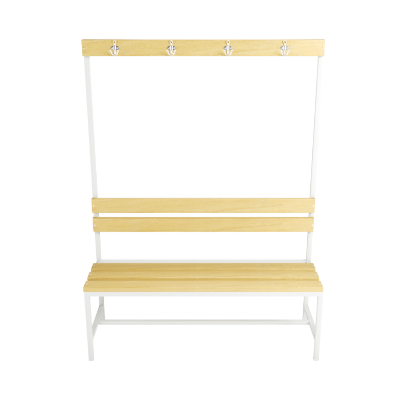 Banca vestiar cu spatar si cuier 1200.max