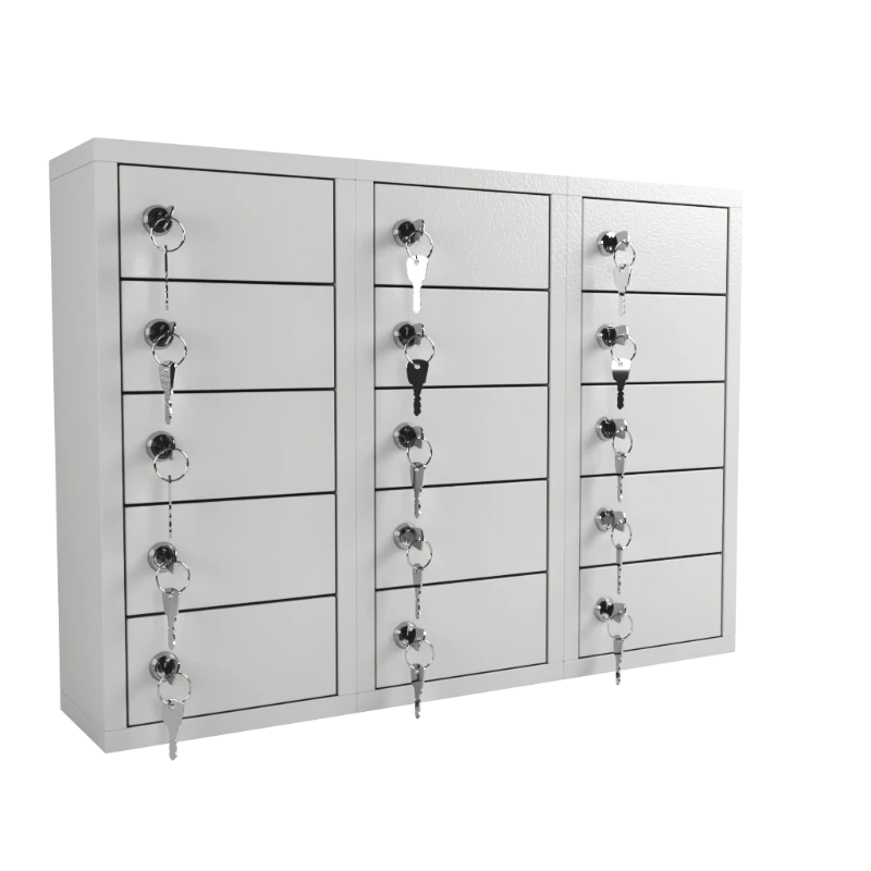 Dulapuri metalice compartimentate pentru telefoane/valori mici